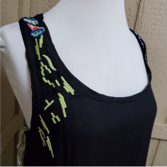 NWT Nylon Apparel Embroidered/Beaded Racerback Tank Top - M - Picture 1 of 8